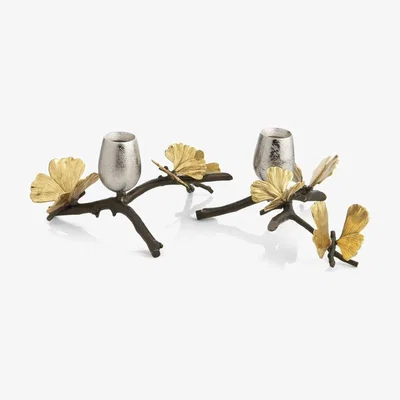 Tobias Oliver Michael Aram I Butterfly Ginkgo Low Candlestick Holder
