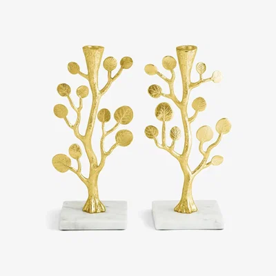 Tobias Oliver Michael Aram | Botanical Leaf Gold Candleholders