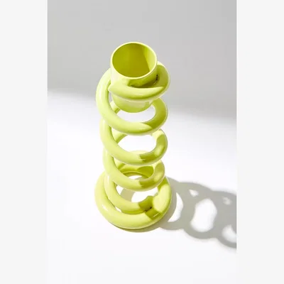 Urban Outfitters Lime Spiral Taper Candle Holder - Yellow ALL at Urban Outfitters