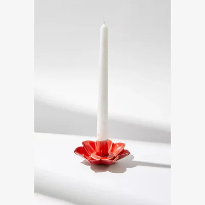 Urban Outfitters Urban Outfitters Red Flower Candle Holder - Red ALL