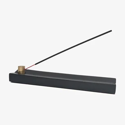 Wolf & Badger Black / Gold Aura Incense Burner - Onyx Black One Size Ruby Melo