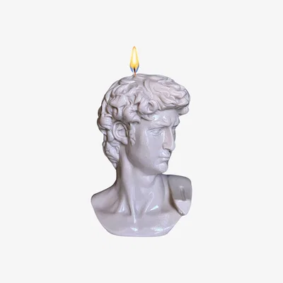 Wolf & Badger David Bust Candle - Neutrals Neos Candlestudio