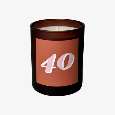 Wolf & Badger Yellow / Orange Number Candle 40 - Luna Refillable Midi Milestone Candle Little Karma Co. Ltd