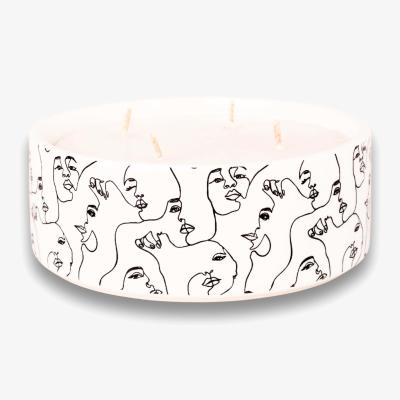 Wolf & Badger White / Black Meninas Soy Candle - Safari Fragrance Citrus Fresh Inkrypt London