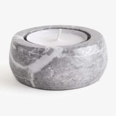 Wolf & Badger Vaina Candle Holder - Small Grey And Jacob