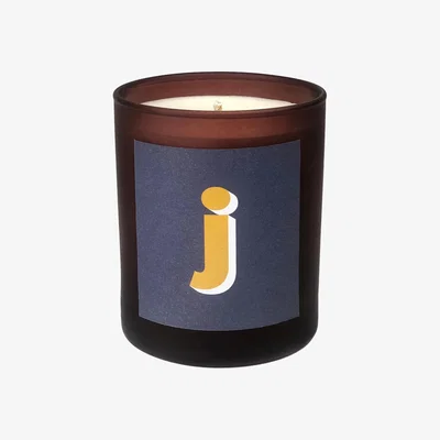 Wolf & Badger Blue Initial J Candle - Nom Refillable Large Alphabet Candle Little Karma Co. Ltd
