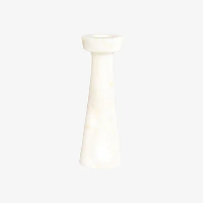 Wolf & Badger White Lyla Marble Candle Holder One Size Urban Society Studio