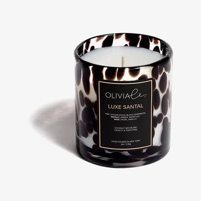 Wolf & Badger Black Luxe Santal Leopard Candle Small Olivia Le