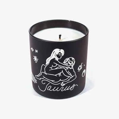 Wolf & Badger Taurus Zodiac Horoscope Massage Candle One Size Black Cake