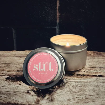 Wolf & Badger Pink / Purple Soy Wax Candles Mini Five-Pack - Wet My Flower - Floral & Fruity Scents Bath Slut