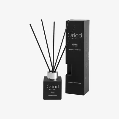Wolf & Badger Black Aegean Breeze Diffuser With Lime Basil & Mandarin Oriad Athens