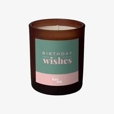Wolf & Badger Green / Pink / Purple Birthday Wishes Candle - Grounding Cedarwood Midi Little Karma Co. Ltd