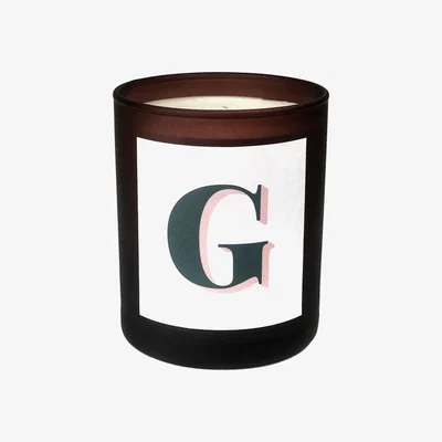 Wolf & Badger White Initial G Candle - Sol Refillable Large Alphabet Candle Little Karma Co. Ltd