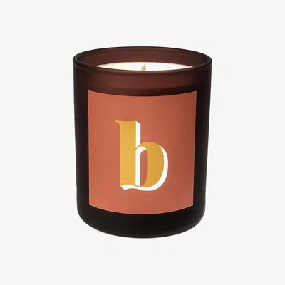 Wolf & Badger Yellow / Orange Initial B Candle - Luna Refillable Large Alphabet Candle Little Karma Co. Ltd