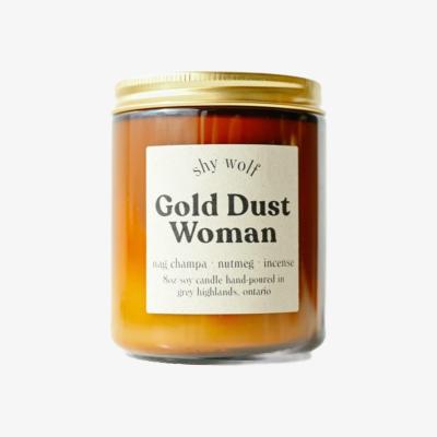 Wolf & Badger Gold / Brown Gold Dust Woman Soy Candle - Incense, Nag Champa & Nutmeg One Size Shy Wolf