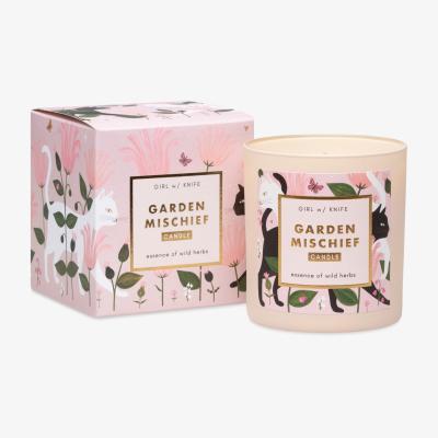 Wolf & Badger Garden Mischief Candle- Essence Of Wild Herbs Girl W/ Knife