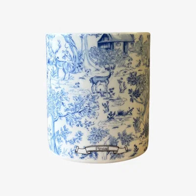 Wolf & Badger Blue / White Pintail X Avalon Toile De Jouy - Ceramic Candle Avalon Home