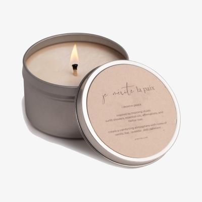 Wolf & Badger White I Deserve Peace Je Mérite La Paix Candle One Size
