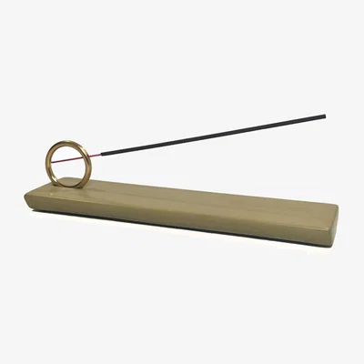Wolf & Badger Green / Gold Selene Incense Burner - Olive Green One Size Ruby Melo