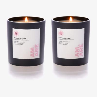 Wolf & Badger Amaré 'To Love' Bundle - Rose & Mint Candle Pair - Black One Size Candascent Labs