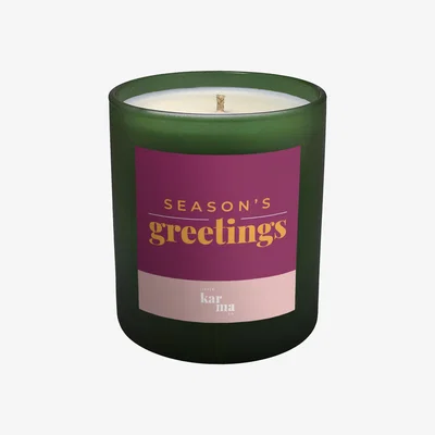 Wolf & Badger Green / Pink / Purple Season's Greetings Candle - Twisted Lavender Large Large Little Karma Co. Ltd
