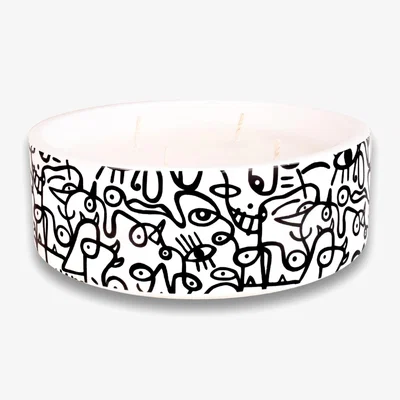 Wolf & Badger White / Black Alibi Soy Candle - Fico Fragrance Fig Woody Inkrypt London