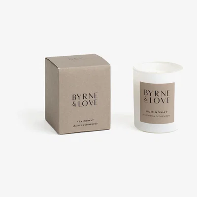 Wolf & Badger Neutrals Hemingway - Leather & Cedar Wood Candle Small One Size Byrne & Love Luxury Candles