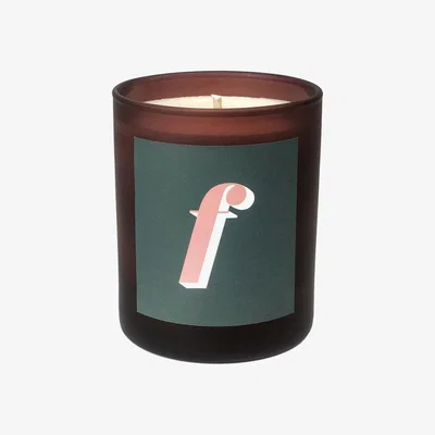 Wolf & Badger Green Initial F Candle - Kefi Refillable Large Alphabet Candle Little Karma Co. Ltd