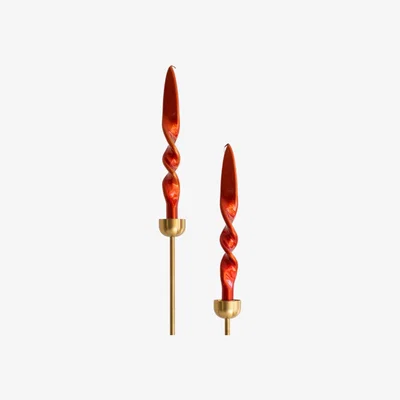 Wolf & Badger Yellow / Orange Copper Taper Candle Set The Parmatile Shop
