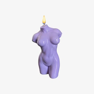 Wolf & Badger Pink / Purple Venus Bust Candle - Lilac Neos Candlestudio