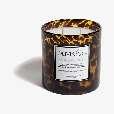 Wolf & Badger Brown Sage Lavender Tortoise Candle Olivia Le