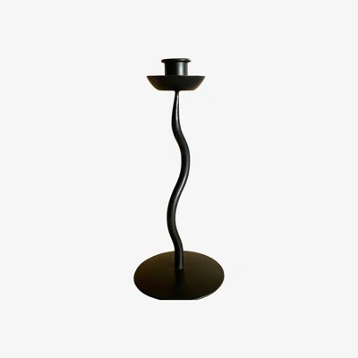 Wolf & Badger Black Royère Candle Holder Small Aesthete Label
