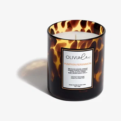 Wolf & Badger Brown Pumpkin Persimmon Tortoise Candle Small Olivia Le
