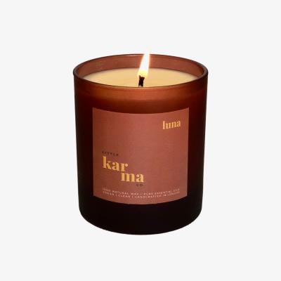Wolf & Badger Yellow / Orange Luna - Calming Lavender & Patchouli Refillable Midi Candle Little Karma Co. Ltd
