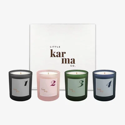 Wolf & Badger Pink / Purple / Blue Advent Scented Christmas Candle Gift Set Little Karma Co. Ltd