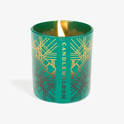 Wolf & Badger Green / Black / Gold Miami Art Deco Candle - Bergamot, Rosewood & Citrus 200G Candlemeleon