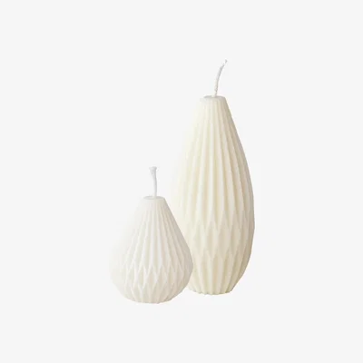 Wolf & Badger Neutrals Origami Lantern Sculptural Candles, Set Of Two The Ome Store