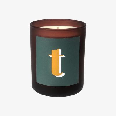 Wolf & Badger Green Initial T Candle - Kefi Refillable Large Alphabet Candle Little Karma Co. Ltd