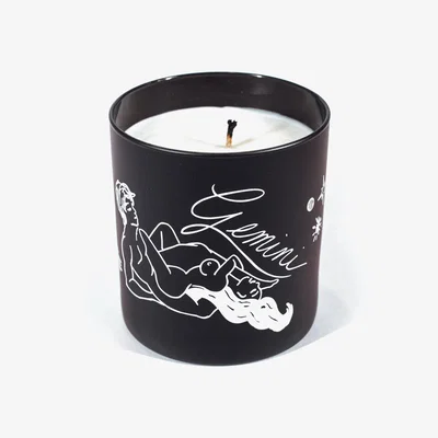 Wolf & Badger Gemini Zodiac Horoscope Massage Candle One Size Black Cake