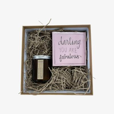 Wolf & Badger Pink / Purple / Black Candle & Darling You Are Fabulous Matches Gift Set Cahm