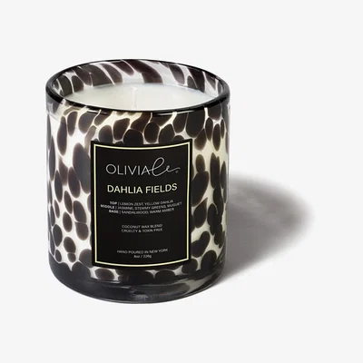 Wolf & Badger Black Dahlia Fields Small Leopard Candle Olivia Le