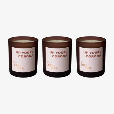 Wolf & Badger Neutrals / Rose Gold Up Yours Corona Candle Trio - Refillable Minis Little Karma Co. Ltd