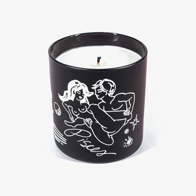 Wolf & Badger Pisces Zodiac Horoscope Massage Candle One Size Black Cake