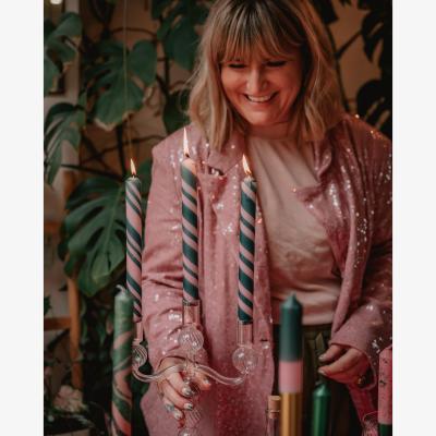 Wolf & Badger Green / Pink / Purple Abernethy Forest Hand Dipped Tapered Candles Lords Fragrance House