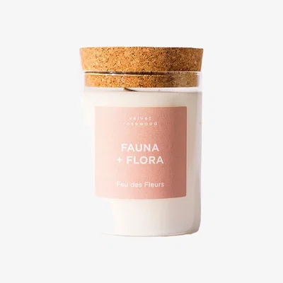 Wolf & Badger Pink / Purple Fauna & Flora Candle Feu Des Fleurs