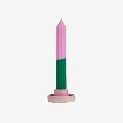 Wolf & Badger Green / Pink / Purple Tall Drippy Candle & Holder Set Large Lords Fragrance House