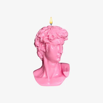 Wolf & Badger Pink / Purple David Bust Candle -Rose Pink Neos Candlestudio