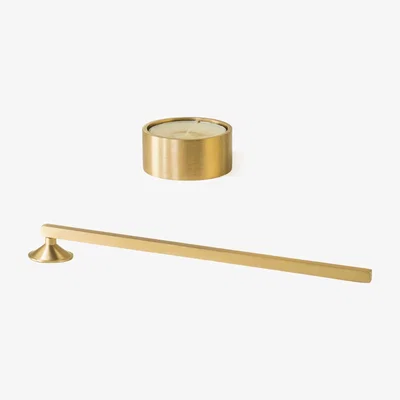 Wolf & Badger Brass Tealight Holder With Candle Snuffer - Set Of 2 One Size Roarcraft