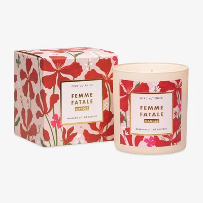Wolf & Badger Femme Fatale Candle - Essence Of Red Currant Girl W/ Knife