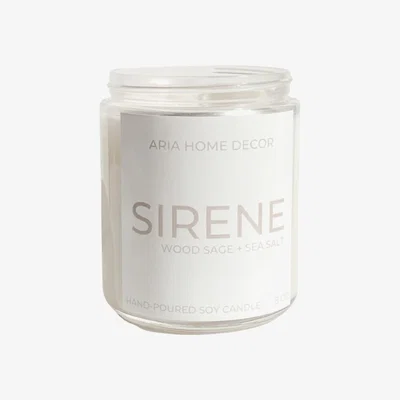 Wolf & Badger White Sirene Coconut Soy Candle Sage + Sea Salt + Palo Santo Aria Home Decor